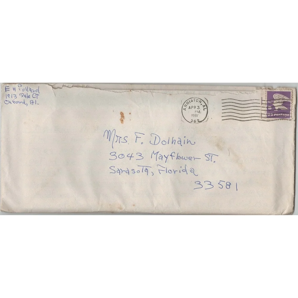Lot of 13 Vintage Mailed Envelopes Covers 1950s-1980s Sarasota Florida Postmarks